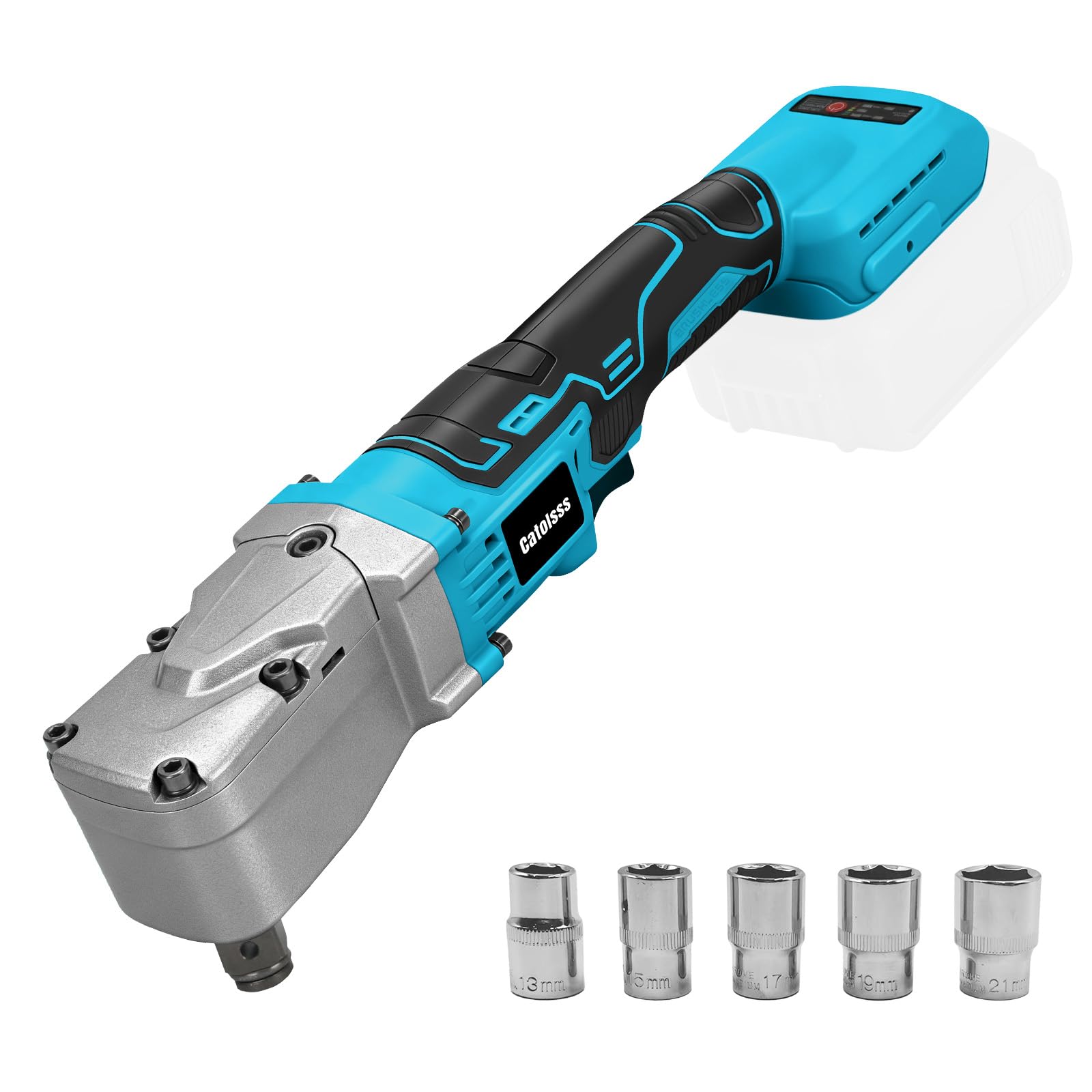 Llave de carraca con batería de 1/2" para baterías Makita de 18 V, motor sin escobillas de 280 N.M, velocidad variable, 5 llaves de vaso, llave de carraca eléctrica para muebles y coches (sin batería)