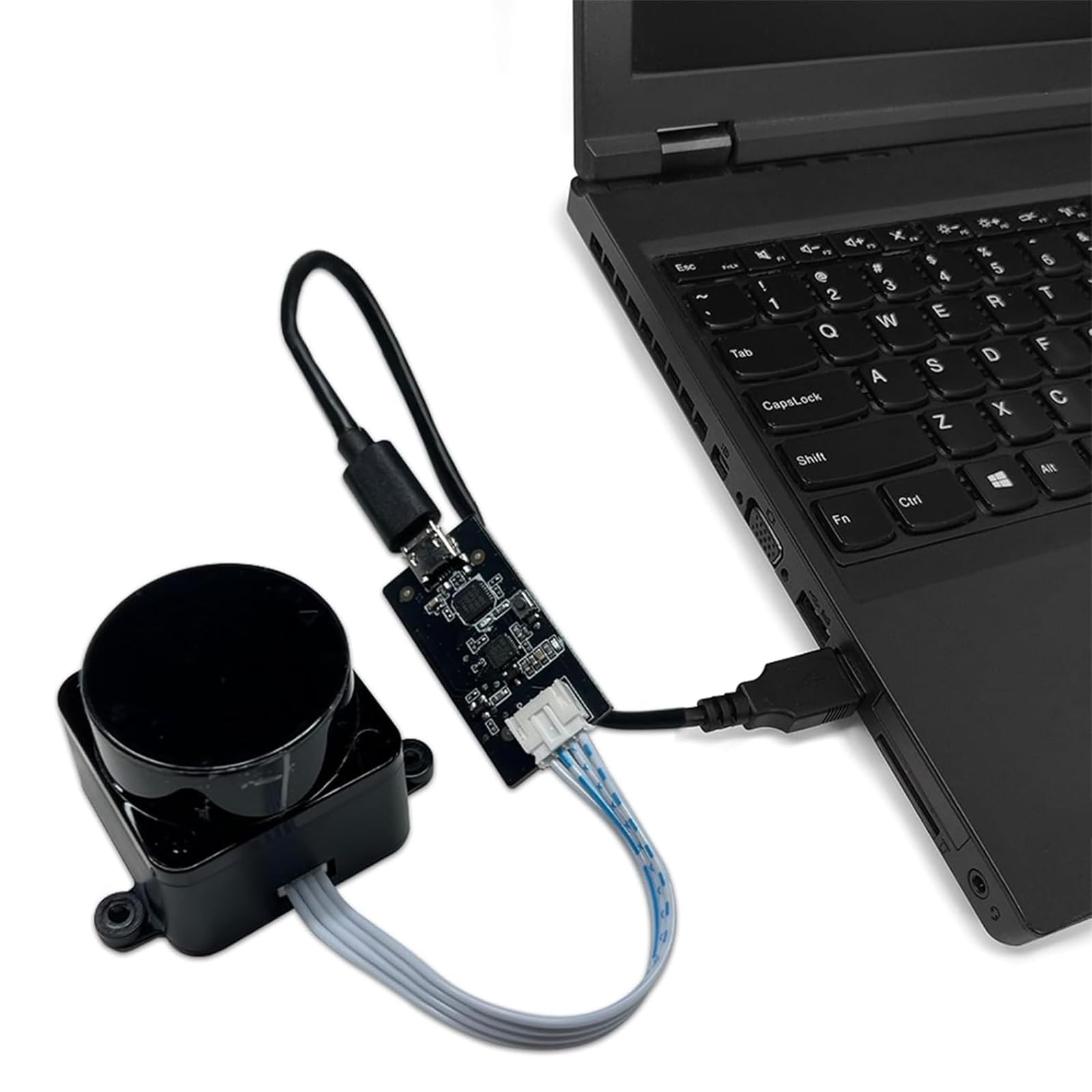 WayPonDEV FHL-LD19 Plus 2D Lidar Sensor, 25m (80ft) 360° Ranging Module Kit, SLAM ROS LiDAR Sensor Scanner for Robots Drone Navigation Obstacle Avoidance, with Raspberry ROS/ROS2/C++ SDK Tutorial