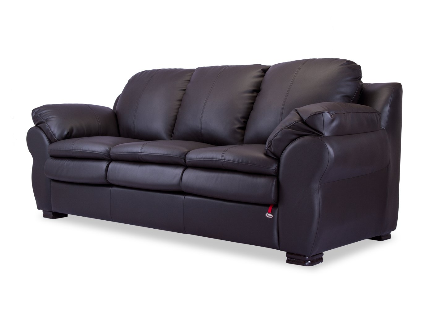 Durian Berry Leatherette Three Seater Sofa (Brown)