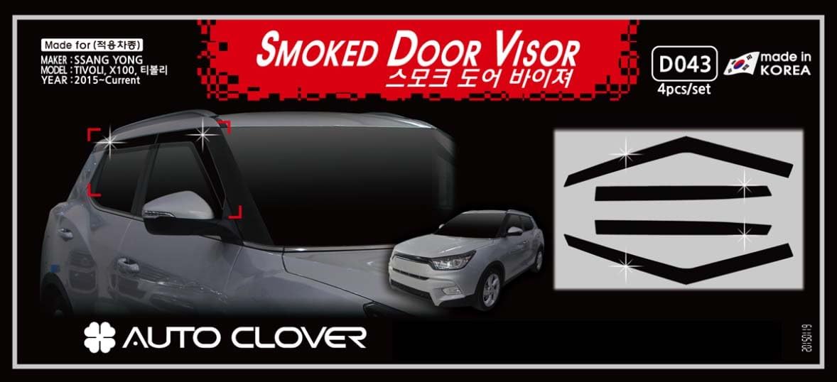 AUTOCLOVER Smoked Window Visor Sun Rain Vent Guard 4p for 2015-2018 SsangYong Tivoli :X100