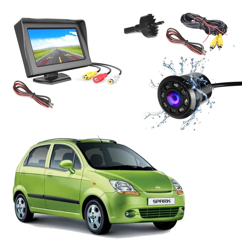 Auto_Smart_Look Combo 4.3 Dashboard TFT LCD Screen Rear View Monitor with 8 LED Night Vision Car Reverse Camera for Chevrolet Spark-image-41