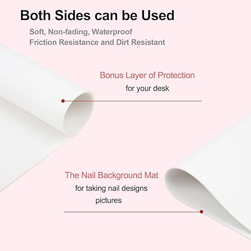 Miniatura 3 de Reposabrazos para uñas Tech con tapete de mesa para uñas y soporte para teléfono, base ajustable en forma de U para manicura y reposamanos (color