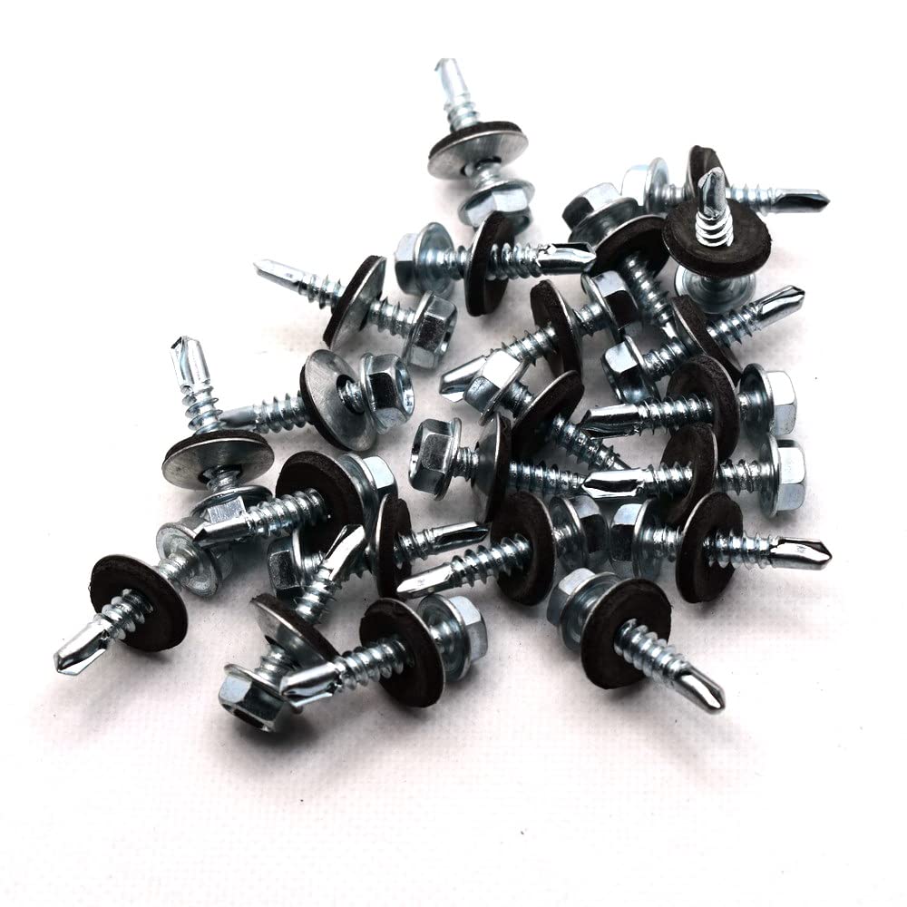Guarnizioni In EPDM E Neoprene Per Viti Da Tetto #8 - 100 Pezzi, Con Rondella In Acciaio Inox