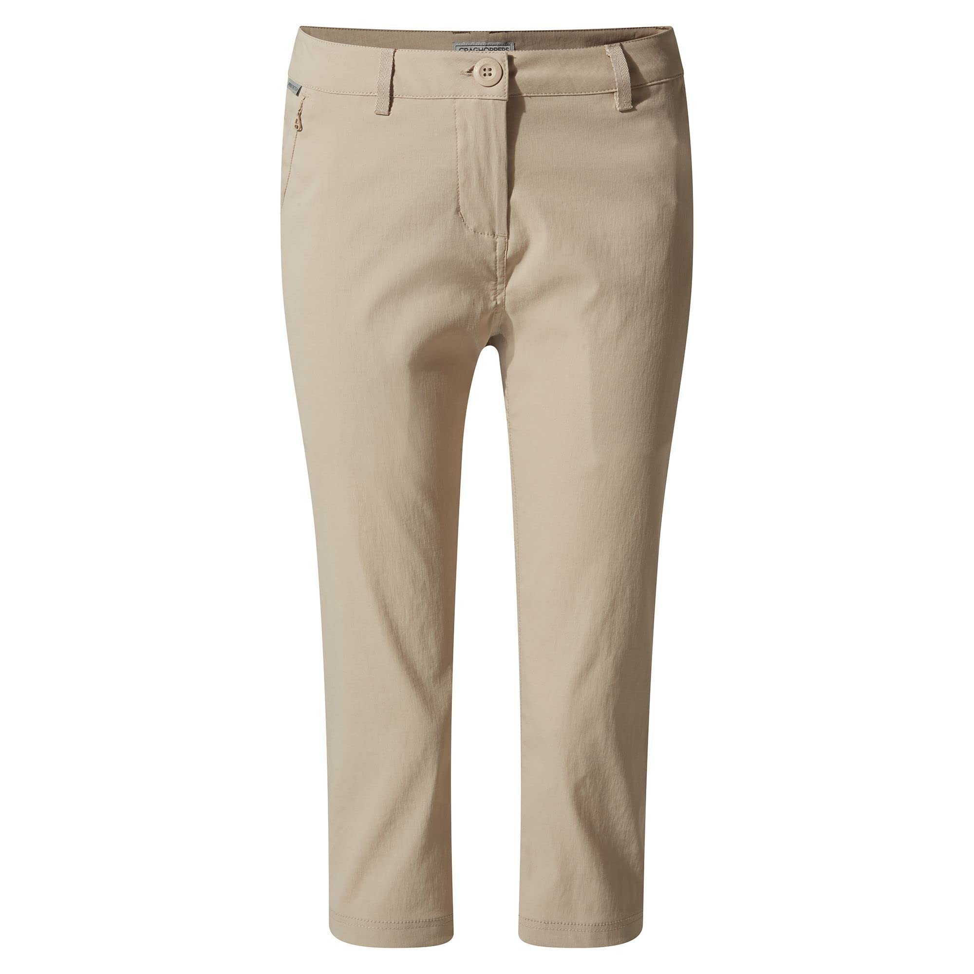 Craghoppers Women's Kiwi Pro Cropped Trousers Walking Shorts Desert Sand 10