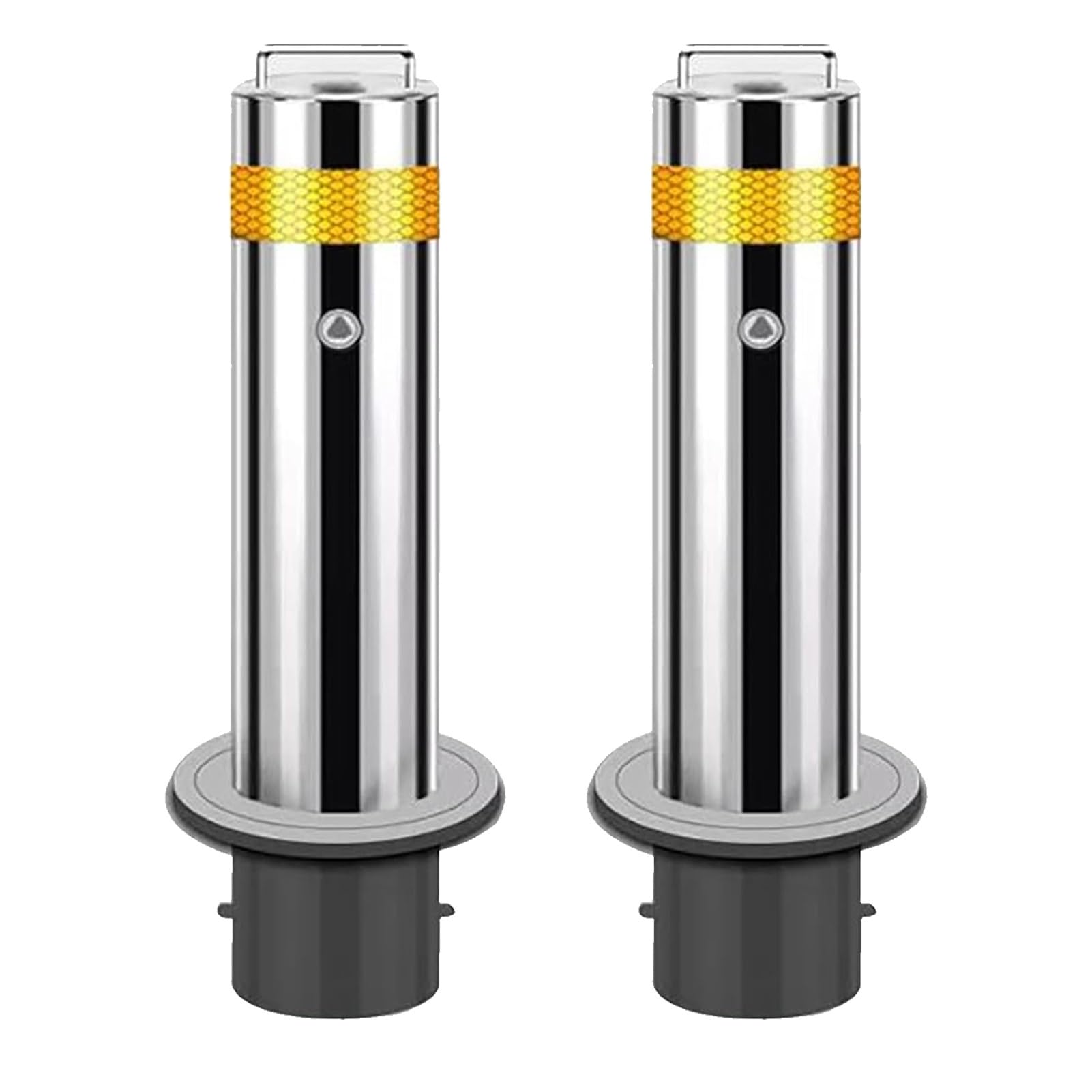 HCZKIUJY Safety Bollard, Steel Bollard, Stainless Steel Safety Bollard With Reflective Strips, Removable Bollard With Embedment Sleeve Pour In Place, For Traffic-Sensitive Area (105CM 2pcs)