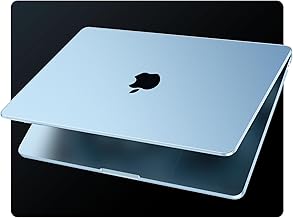 EooCoo Cover Ultra Sottile Compatibile con MacBook Air 13,6 Pollic M4 M3 M2 2025 2024 2022 A3240 A3113 A2681 Mac 13 Custodia Rigido Texture Originale Riduzione delle Impronte Digitali - Celeste Opaco