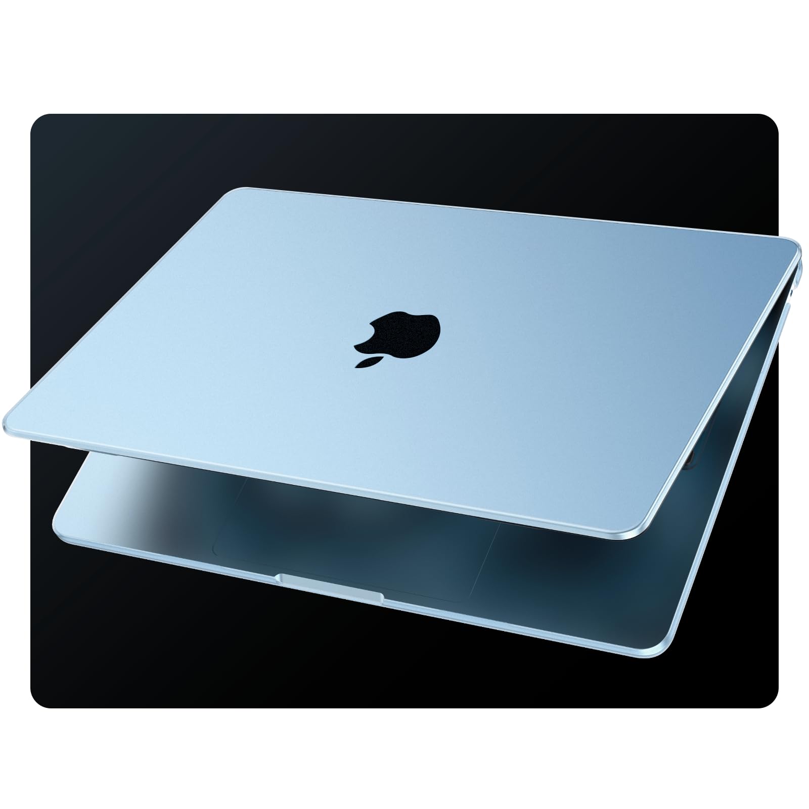 EooCoo Cover Ultra Sottile Compatibile con MacBook Air 13,6 Pollic M5 M4 M3 M2 2026 2025-2022 A3449 A3240 A3113 A2681 Mac 13 Custodia Rigido Texture Originale Riduzione delle Impronte - Celeste Opaco
