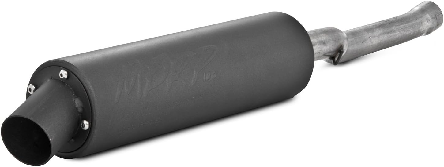 MBRP Straight Core Slip-On Exhaust Muffler Made of Black-Coated Aluminized Steel | Fits Yamaha YFM 350 Moto-4 1992-1995 | Mild Sound, Quietest Profile, Noise Restriction Zone Friendly | AT-7402