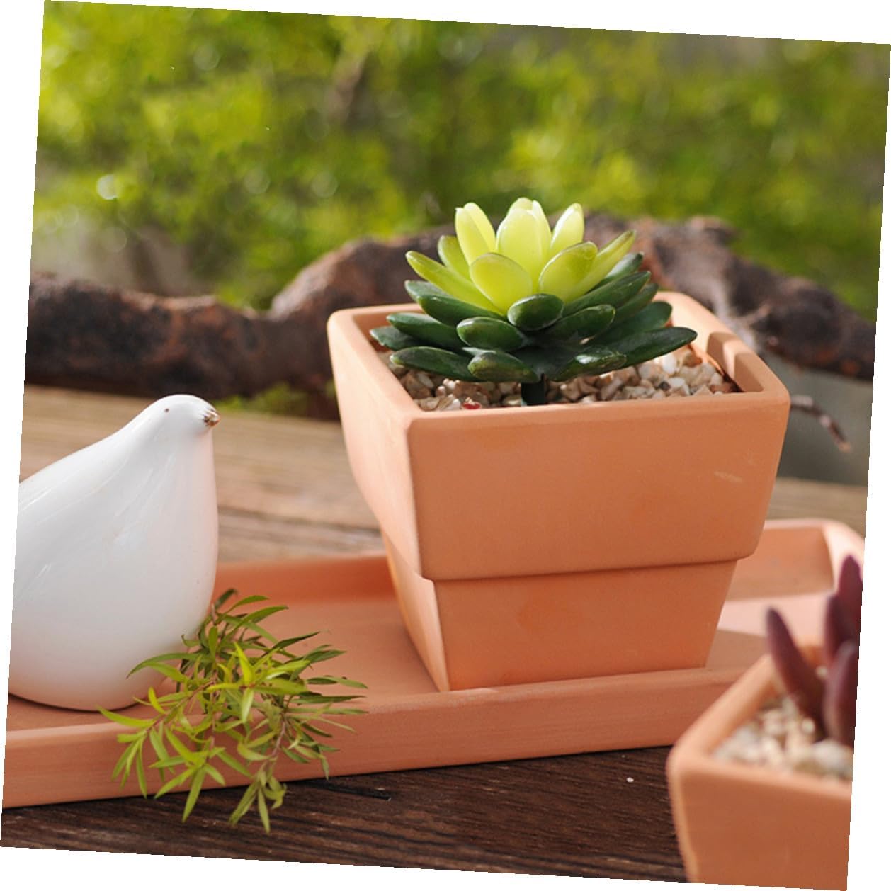 VALICLUD 4pcs Red Pottery Flower Pot Square Planter Small Terracotta Pot for Succulents and Cacti Home Plant Holder with Ventilated Structure 10.5x9cm