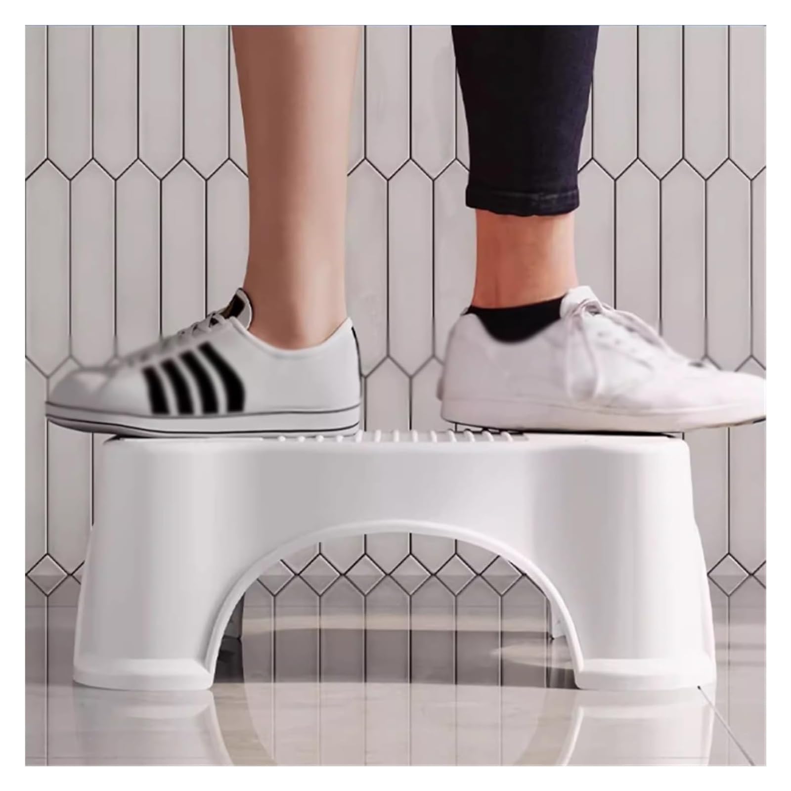 Sgabello per WC, For adulti Poggiapiedi antiscivolo resistente for bagno Sgabello for cacca in plastica Migliora la postura e il comfort Capacità 300 libbre