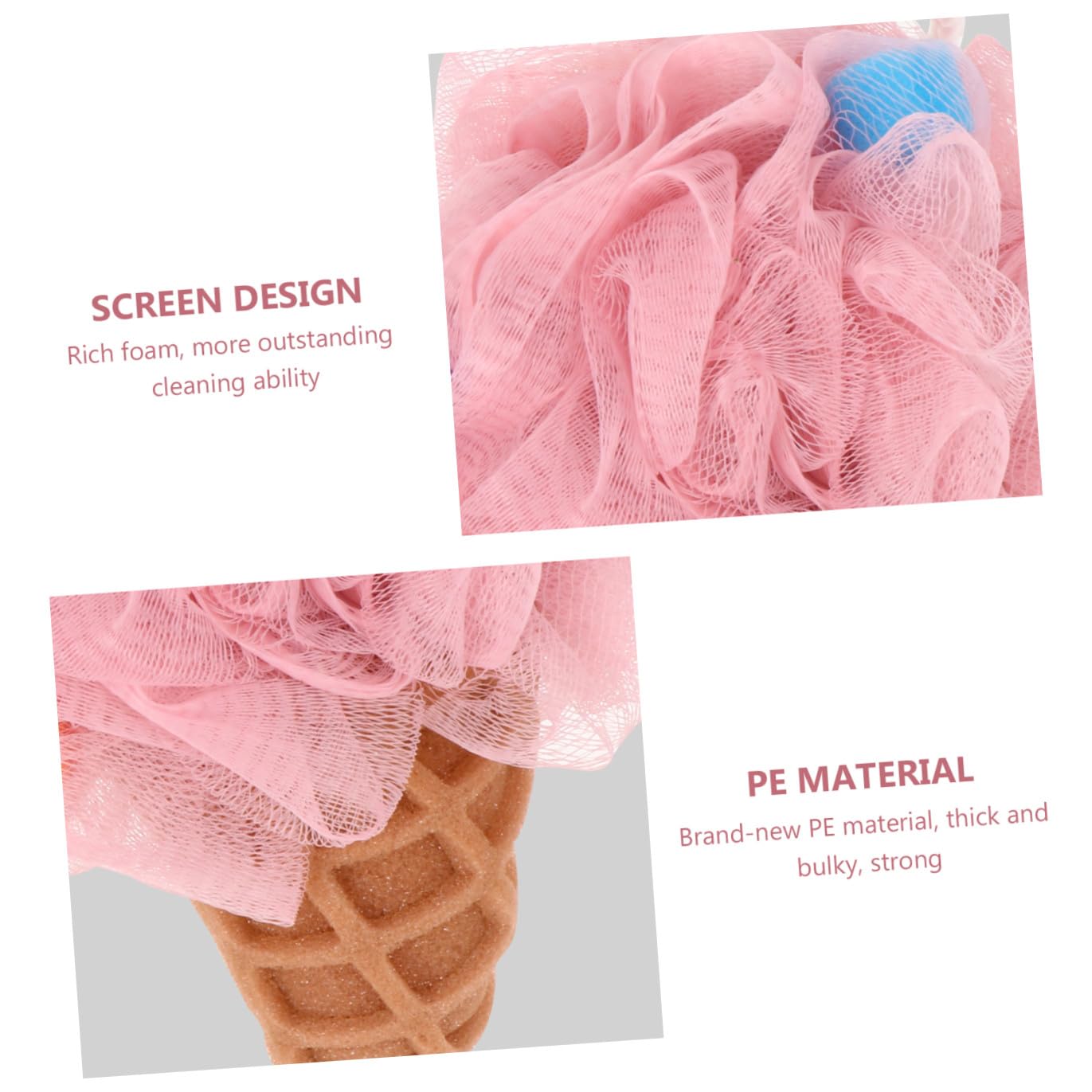 6piezas Esponjas Exfoliantes Forma De Helado y Para Baño De Adultos y Bebés