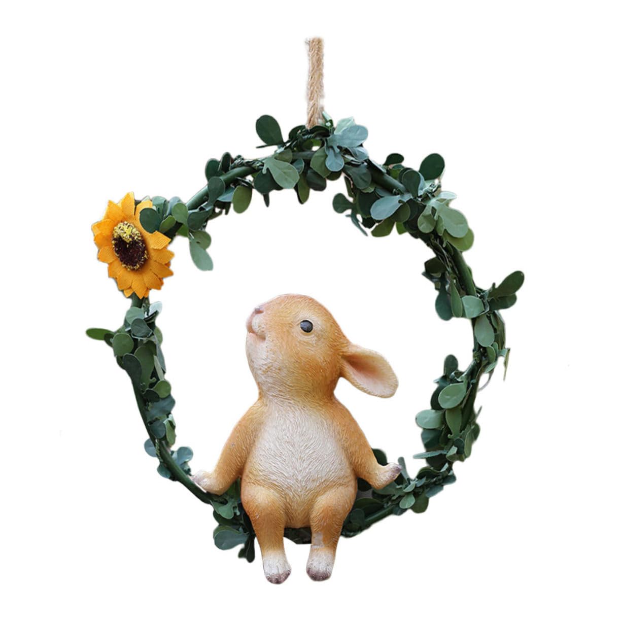Toyvian 2 Pièces Ornement Lapin décor de Chambre de Lapin décor extérieur décorations d'arbres en Plein air de Plein air Peluche Figurines de Lapin de pâques Statue de Lapin Suspendu Métal
