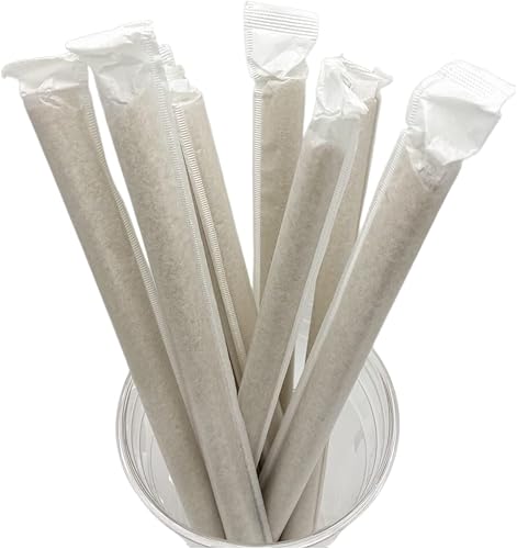 Miniatura 4 de Fanale 250 pajitas desechables de plástico de color negro envueltas individualmente (0.315in de ancho x 8.268in de largo)