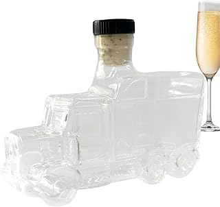 Truck Whiskey Decanter, Half Trucks Shape Whiskey Decanter 375ml, Novelty Alcohol Dispenser With Secure Stopper, Themed Liquor Container, Gift For Truck Lovers & Automotive Enthusiasts