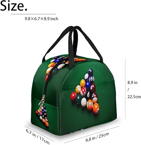 Miniatura 2 de Lonchera de billar, lonchera aislada para hombres y mujeres, bolsa de almuerzo a prueba de fugas, bolsa de preparación de comidas linda, lonchera
