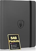 Vista 26 de Carpeta de tarjetas prémium con 9 bolsillos para 360 tarjetas, carpeta de tarjetas coleccionables de poliuretano resistente, álbum de colección