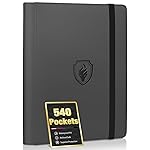 Premium 9 Pocket Card Binder for 540 Cards, Fabmaker PU Cover Trading Card Binder, Sturdy Card Collection Album, Sleek Card Holder Folders for YuGiOh, MTG, TCG, Game Cards & Sports Cards, Grey