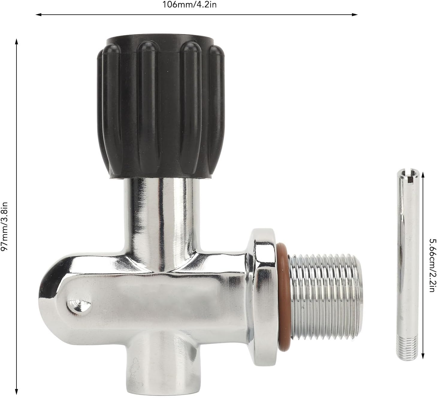 Scuba Diving Cylinder Valve G3/4 Chrome Plated Brass DIN YOKE Dual Use High Pressure Cylinder Valve for Fire Fighting Snorkeling