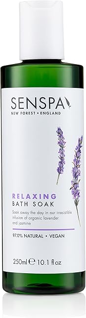 SenSpa Relaxing Lavender Bath Soak, Vegan Bubble Bath, 250ml