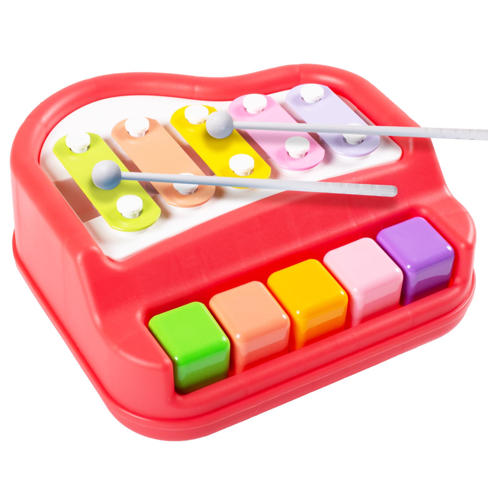 Gooyo 1503 Non Battery 2 in 1 Mini Piano and Xylophone Toy with Colorful Keys & 2 Mallets for Babies/Girls/Boys/Kids/Gifts | Red Color (Battery Not Required) (B07P91JNB8) Amazon Price History, Amazon Price Tracker