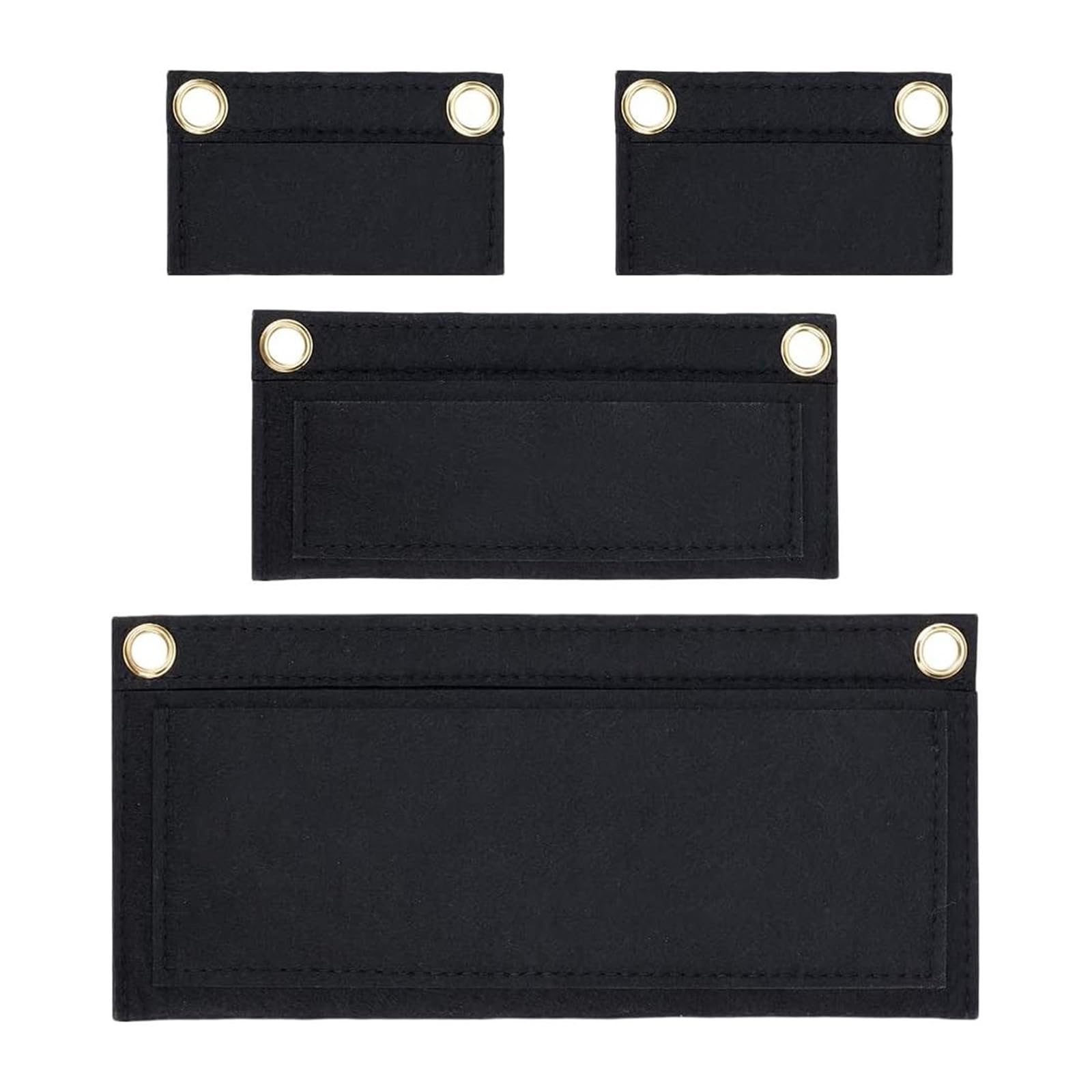 KMGDM 4Pcs Felt Purse Organizer Insert for Pochette Wallet,Envelope Bag Insert Organizer with Eyelet Inner Pocket Not Chain Wallet Liner Liner