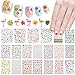 20 fogli di adesivi per nail art, vari disegni, adesivi autoadesivi per unghie, frutta carina, avocado, anguria, fragola, arancia, fiori, cactus, fenicottero, foglie di palma, arcobaleno