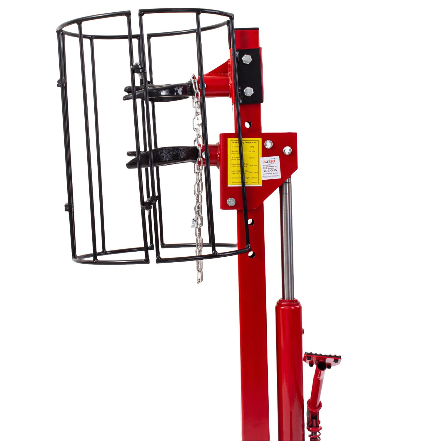 KATSU Tools Hydrauliczne narzędzie do sprężyn śrubowych z osłoną bezpieczeństwa, nośność 997 kg, do napraw samochodów osobowych, furgonetki, ciężarówek