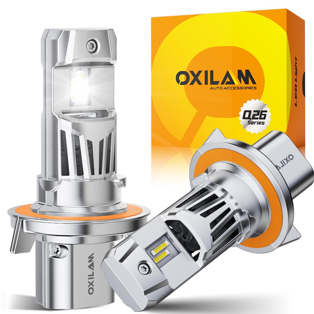 OXILAM H13 LED Light Bulb, 1100% Brighter 9008 Fog Bulb, 60,000Hrs Lifespan, 5MIN Direct Plug, IP68, Anti-Flicker LED Light for Cars Trucks SUVs, Pack of 2