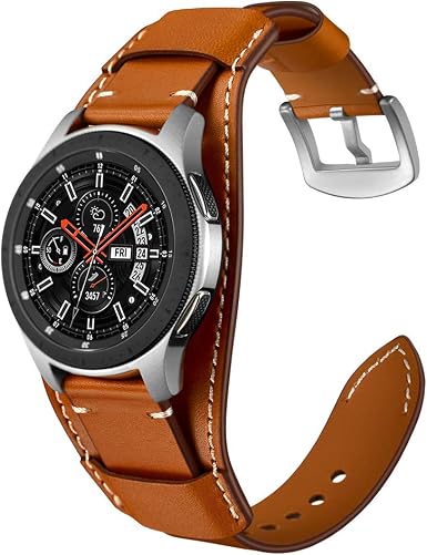 Genuine Leather Cuff Watch Band,20mm 