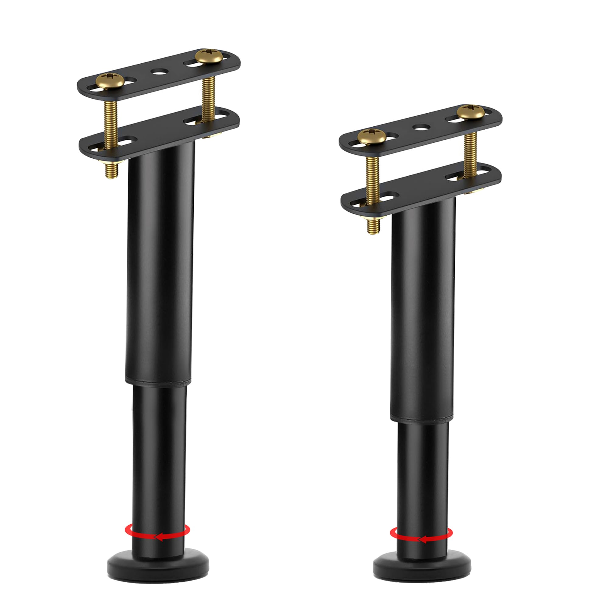Oursouion Bed Support Leg,Bed Legs Adjustable Retractable Heavy Duty Bed Center Frame Slat,Metal Furniture Legs Suitable for Cabinet Sofa Bed Frame Replacement Parts 2Pcs25-42cm(Large Base)