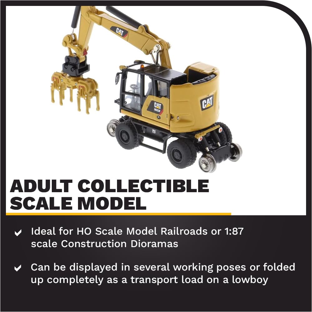 Amazon.com: 1:87 Caterpillar M323F Railroad Wheeled Excavator