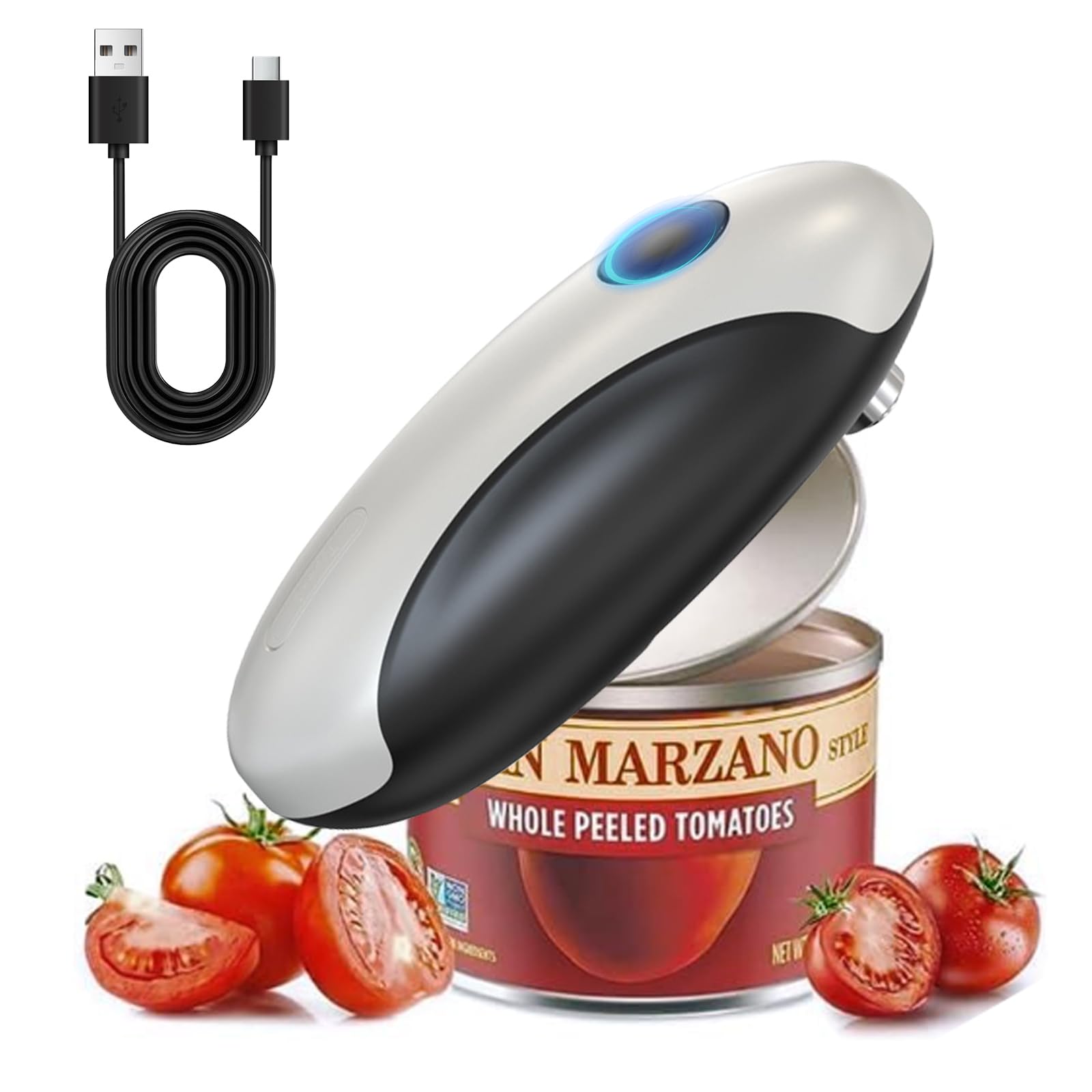 Electric Can Opener, 360° One Touch Electric Tin Opener with Smooth Edge Cut Without Hurting Hands, Automatic Can Opener for Arthritic Hand, Seniors and Housewives