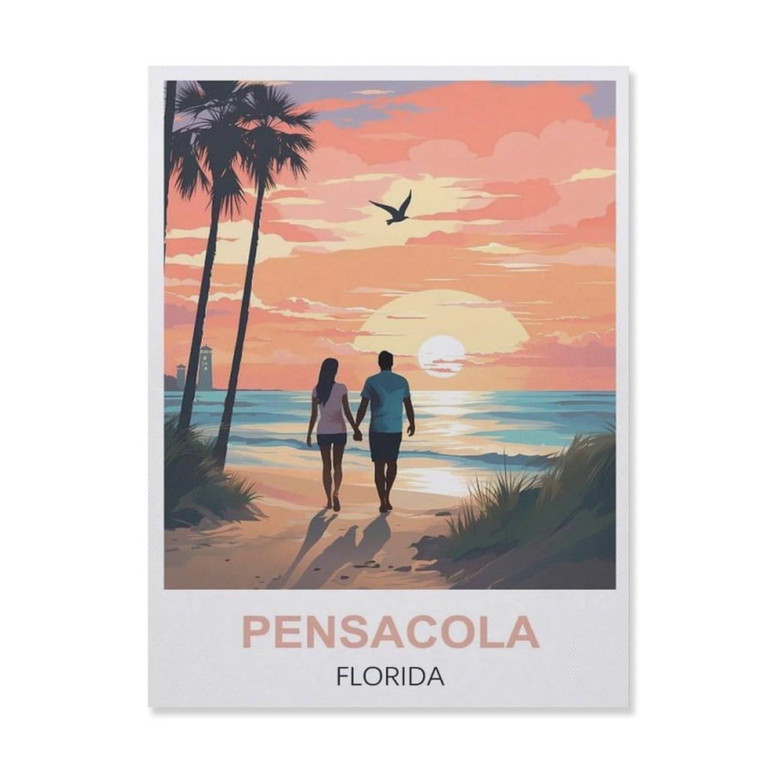 tin signs，Pensacola Florida Lighthouse(15x30cm）