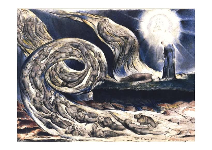 Affiche encadrée William Blake The Lovers Whirlwind format XL pour salon moderne