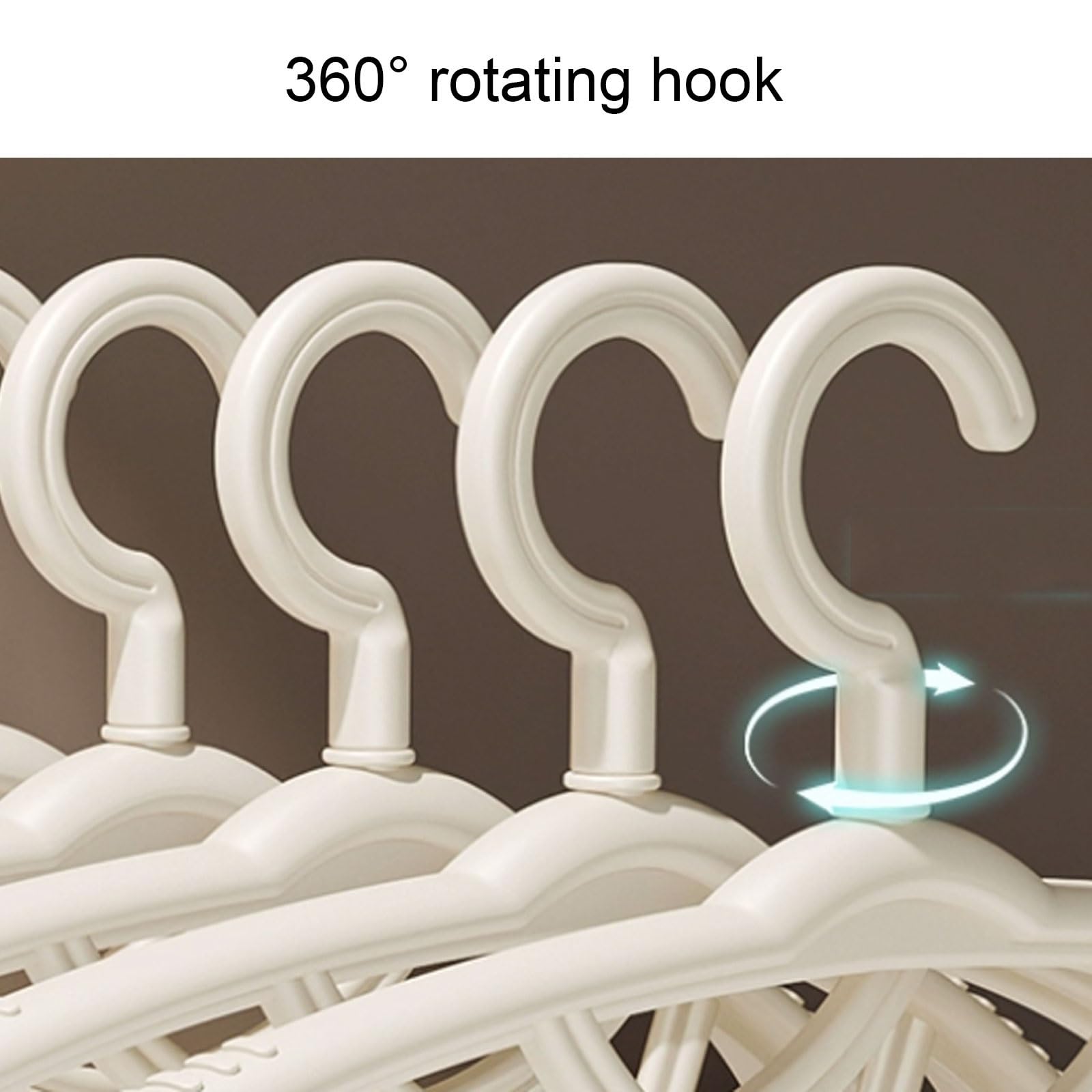 Perchas de plástico con Ganchos Que se Pueden unir for Ahorrar Espacio en el hogar y el Dormitorio.(Rot,50 Pack)