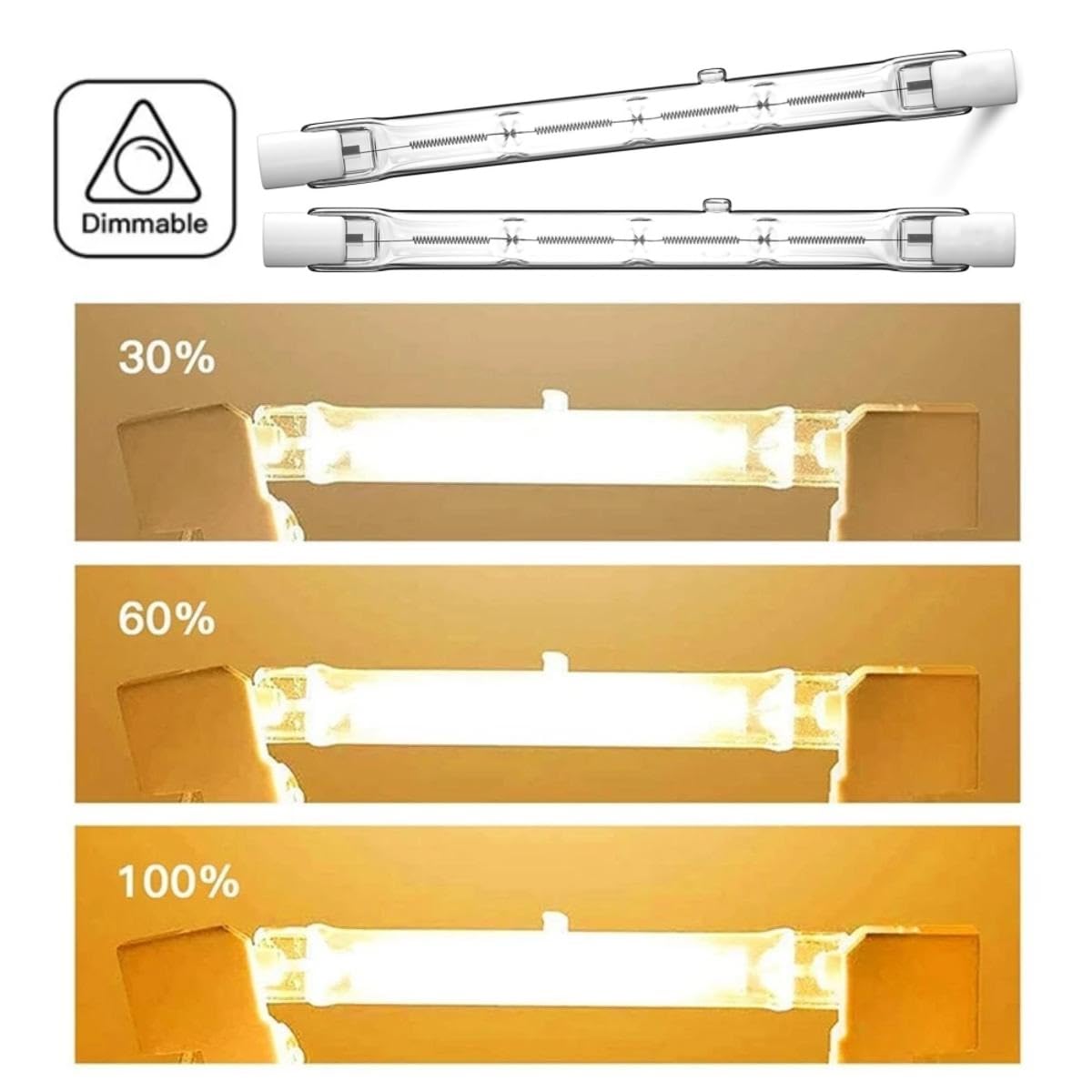 R7S lampadina alogena 2700K 230V 1000W 189mm lampada a tubi J dimmerabili bianca calda per lampade da terra (1000W-20pcs/189mm-230V)