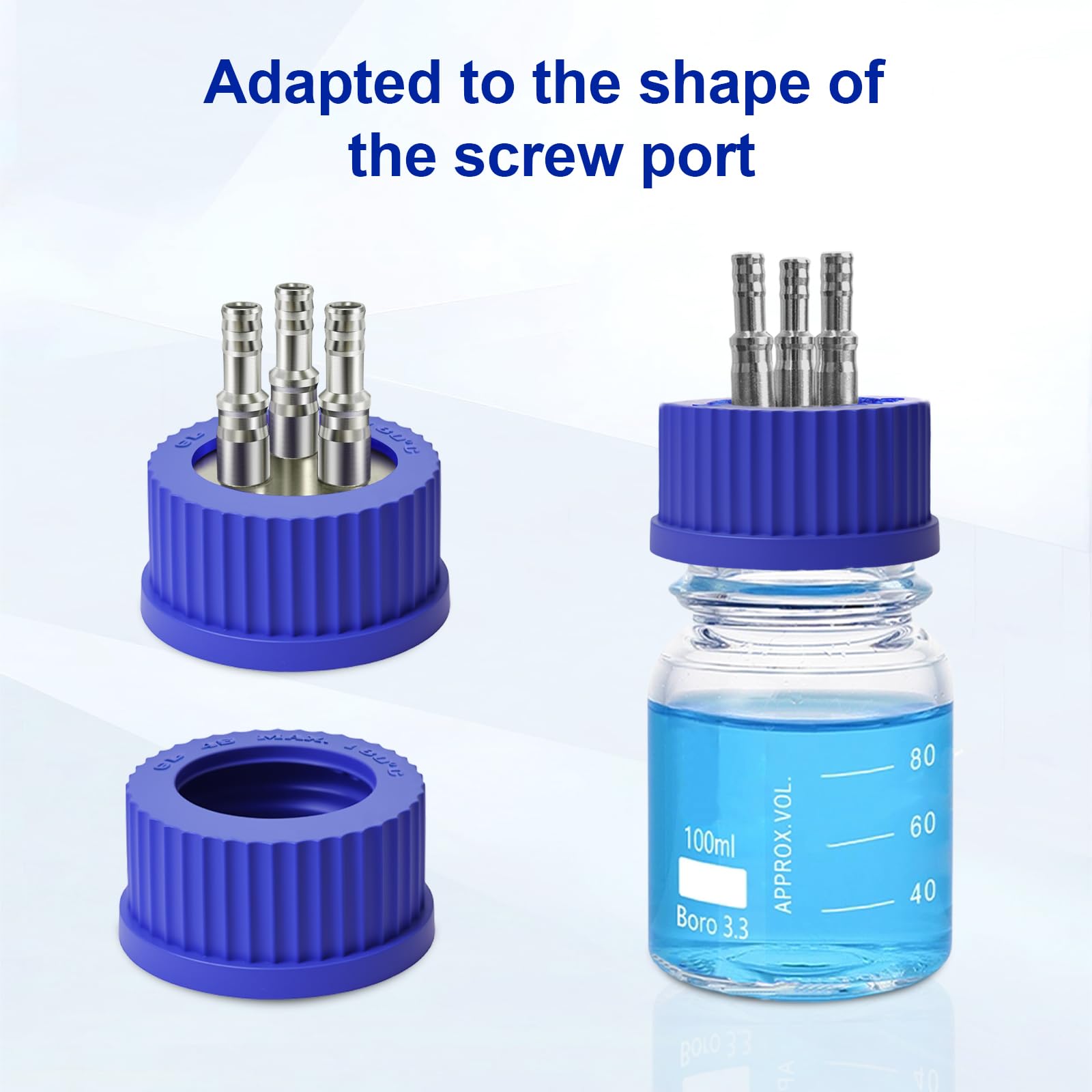 3-Port GL45 304 Stainless Steel Mobile Phase Filling Cap, Large — Amazon image 4
