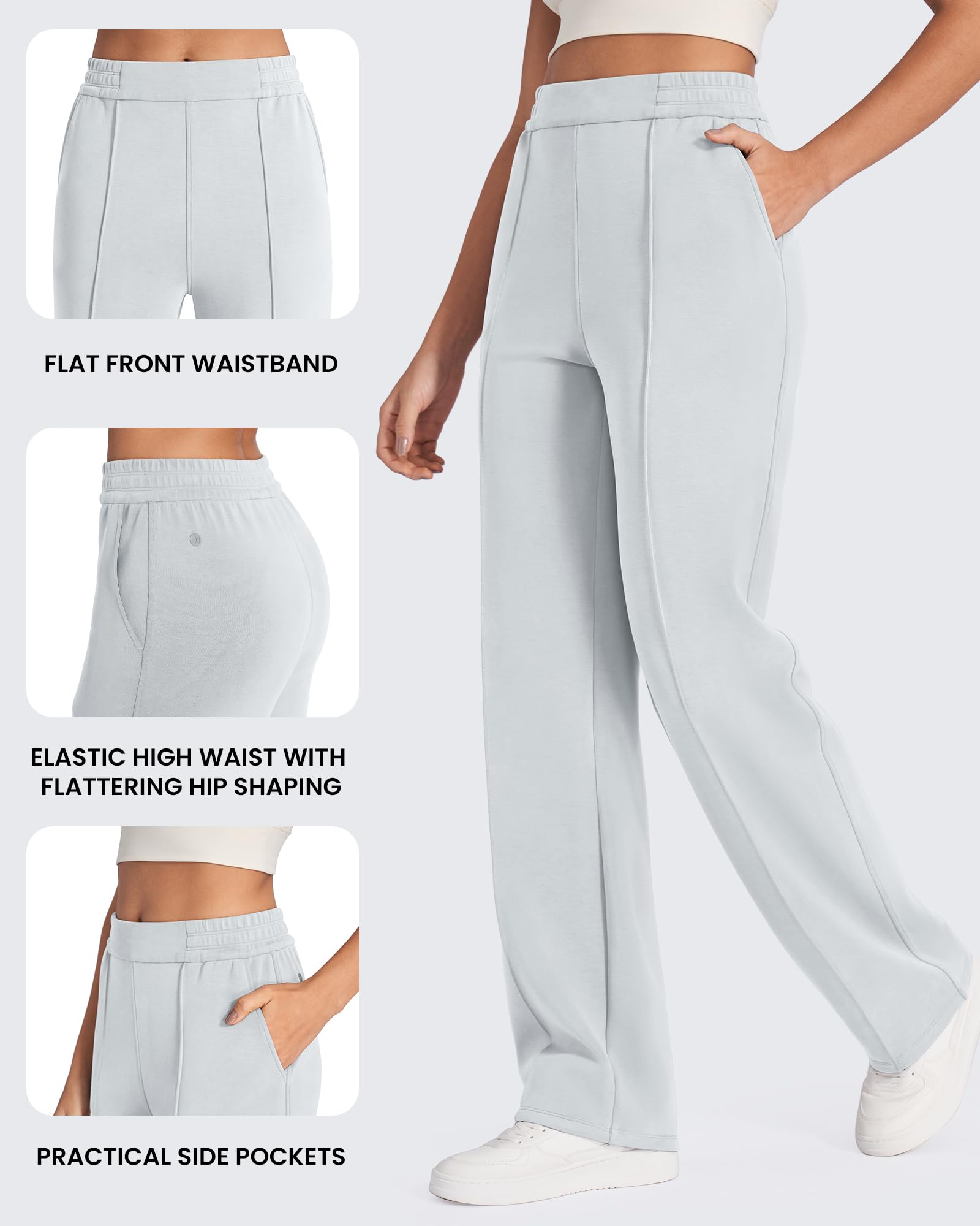 G4Free Smoofit Modal Soft Women Wide Leg Sweatpants with Pockets Yoga Pants Casual Lounge Trousers 25"/27"/29"/31"/33"