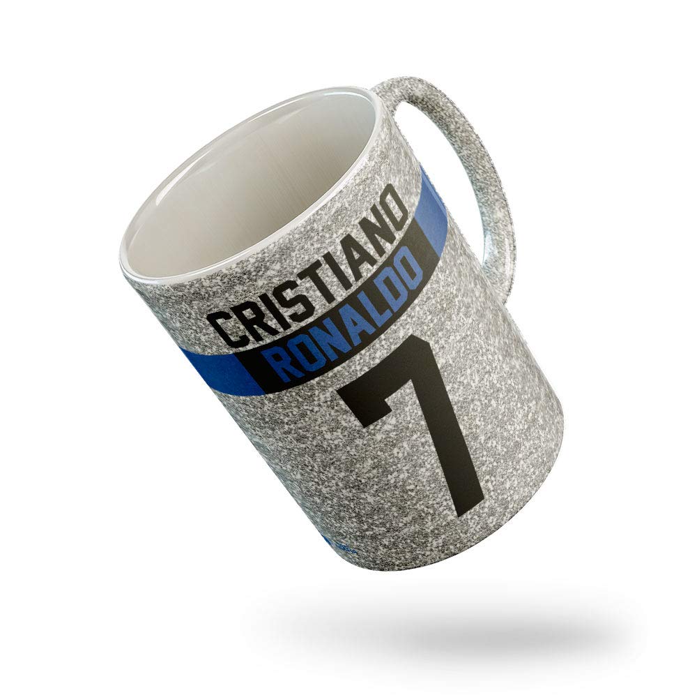Tee Mafia CR7 Silver Glitter Mug with Print| Juventus Silver Mug |Ronaldo Coffee & TeaMug| Ronaldo Mug| Football| juventus-gm45