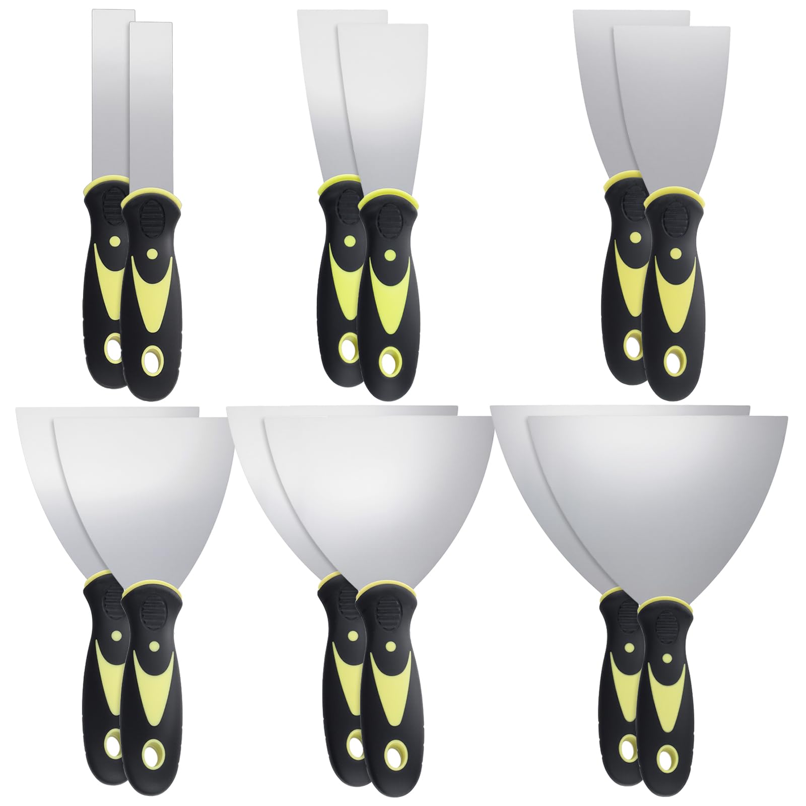 Mastic à mastic SINJEUN Lot de 12 spatules en plastique de 25 à 150 mm