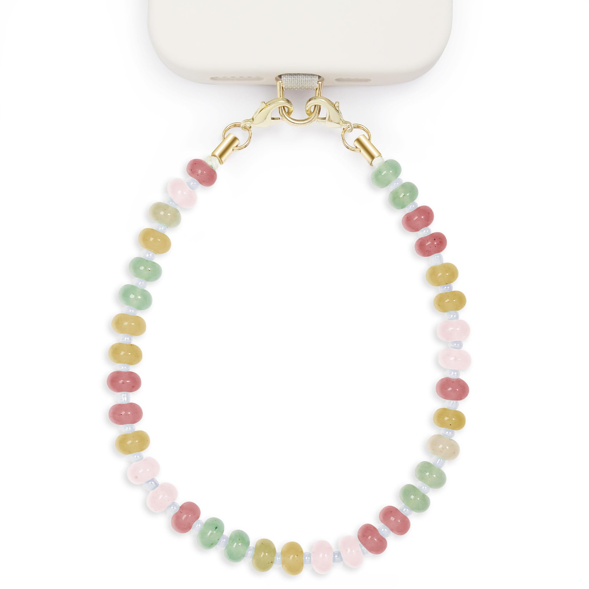 POSADINA Natural Stone Phone Charm, Beaded Healing Phone Wrist Strap, Handmade Cellphone Chain Lanyard with Tether Tab