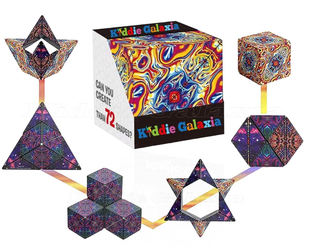 Royal Hub Magic Cube Shape Shifting Puzzle Box - Magnetic Puzzle Fun - Fidget Cube Mind-Challenging Fun Game Magnetic Transforms Into Over 70 Shapes