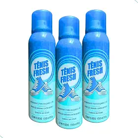 Desodorante Aerossol Spray Pros Pés Tenis Fresh Petroplus para Calçados Sapatos Refrescante Antitranspirante Para Pes Combate Bacterias Suor Chule Sudorese Hiperidrose no Pés 150ml Magik Variedades