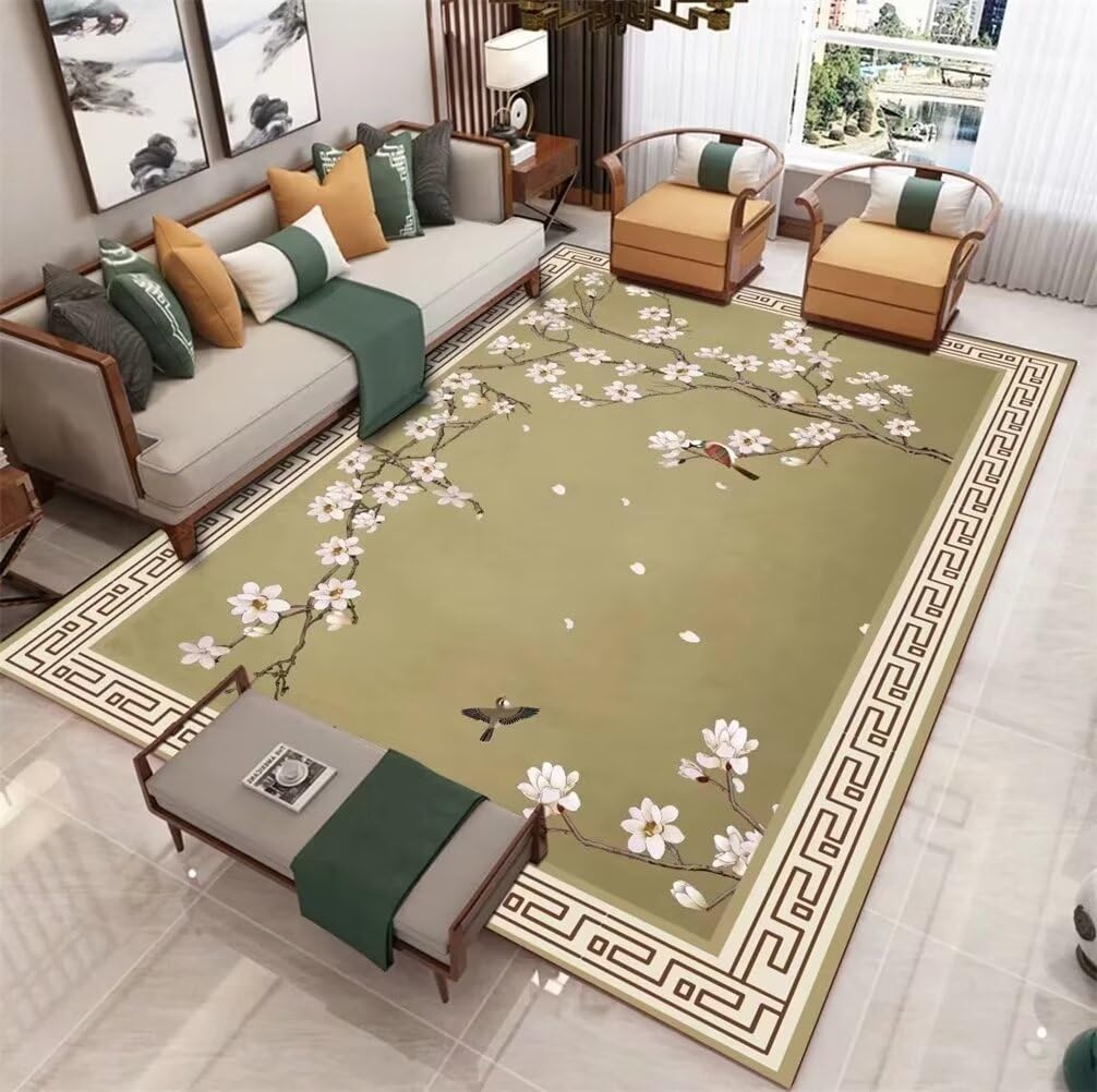 Tapis facile d'entretien 250x300cm vert contre les taches du quotidien