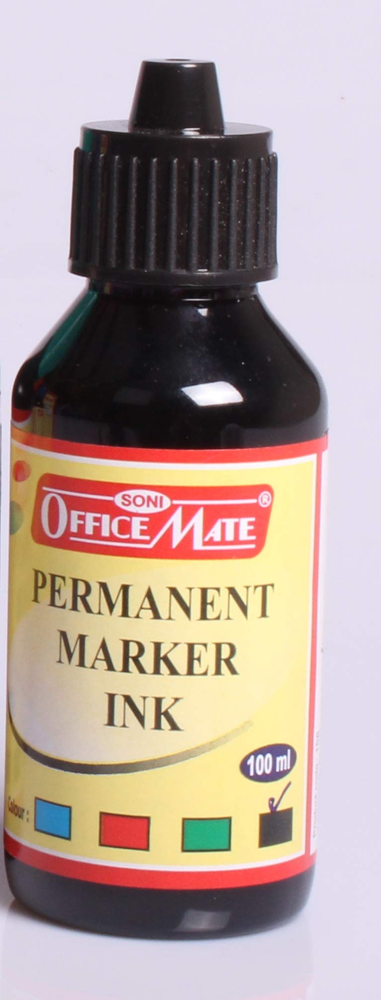 Soni Officemate Permanent Marker Ink 100 Ml - Pack of 10 (Black)