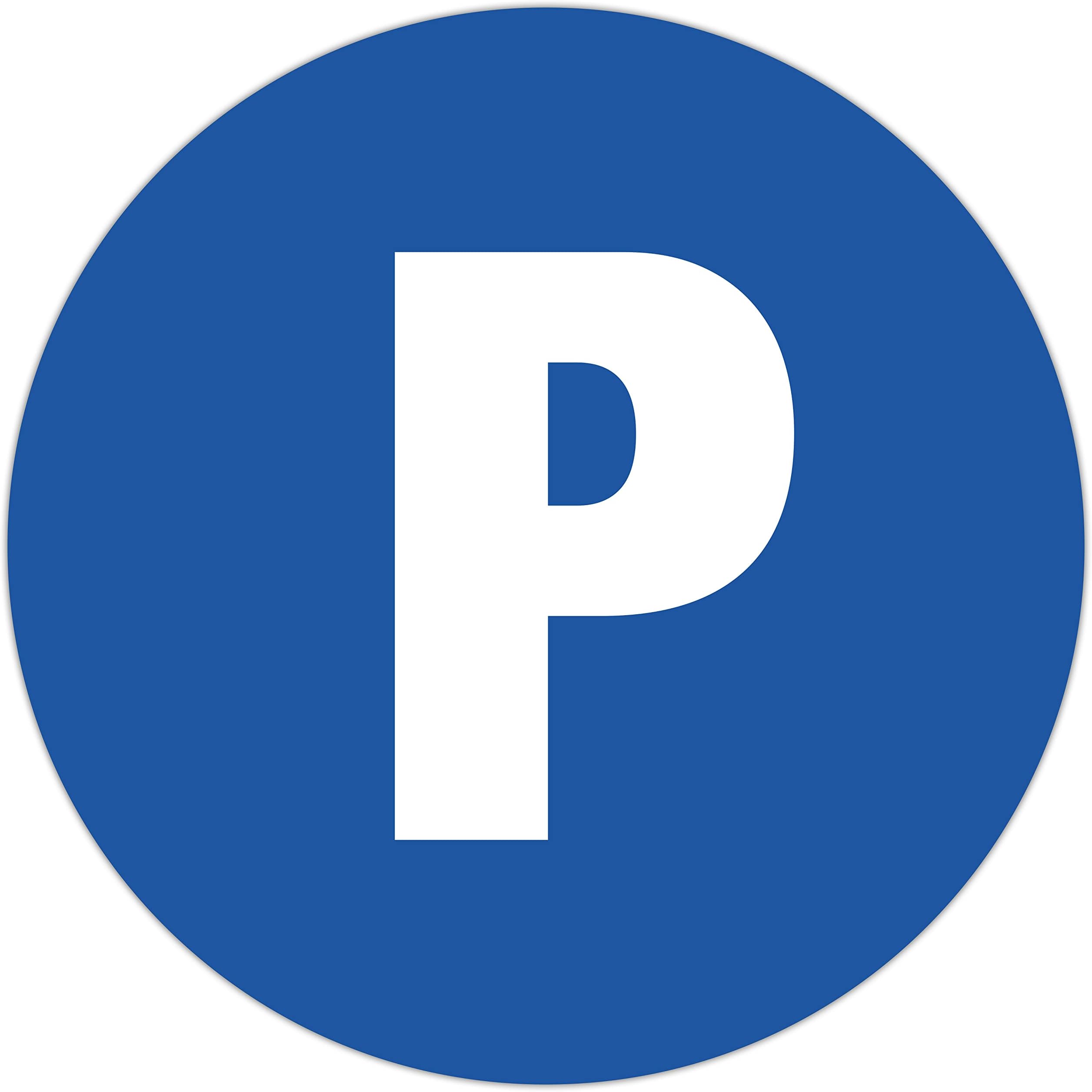 Exacompta - Ref. 67105E - 1 round private PARKING panel - In non-slip and UV-resistant treated polypro - Panel diameter: 30 cm - colour: blue
