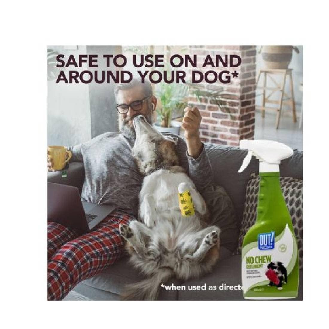 OUT! No Chew Deterrent Spray for Dogs Safe Alcohol Free Deterrent Prevent Dogs Chewing, Licking Or Biting with Pleasant Smell and Bitter Taste Formula - 500 Ml, Single Piece 1