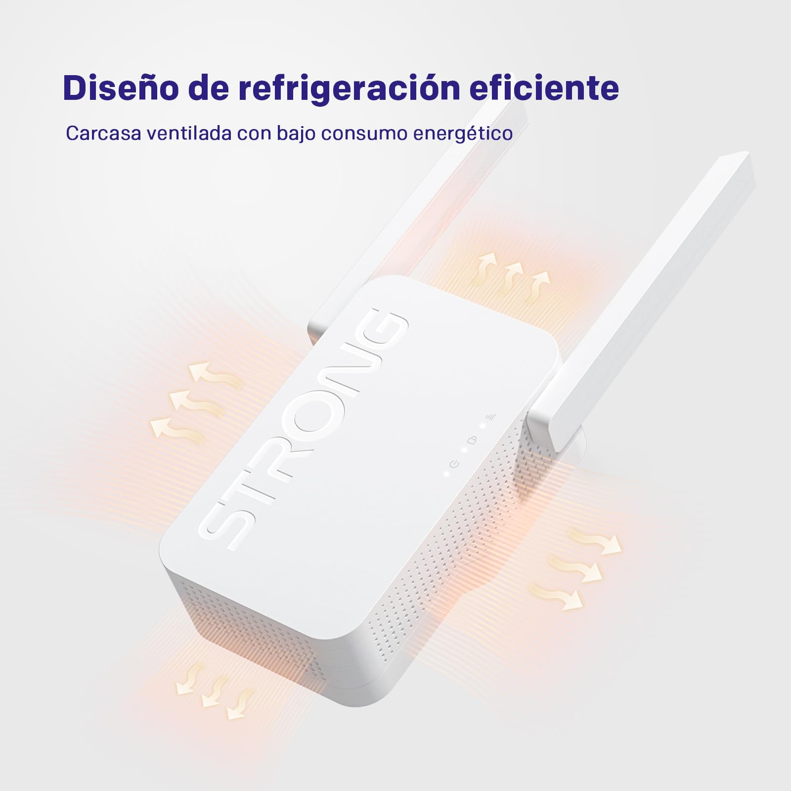 Strong Repetidor WiFi 6 AX3000 de Pared – Amplificador señal WiFi Potente Largo Alcance, Dual Band con Antenas externas, WiFi Extender para casa, Streaming y Gaming