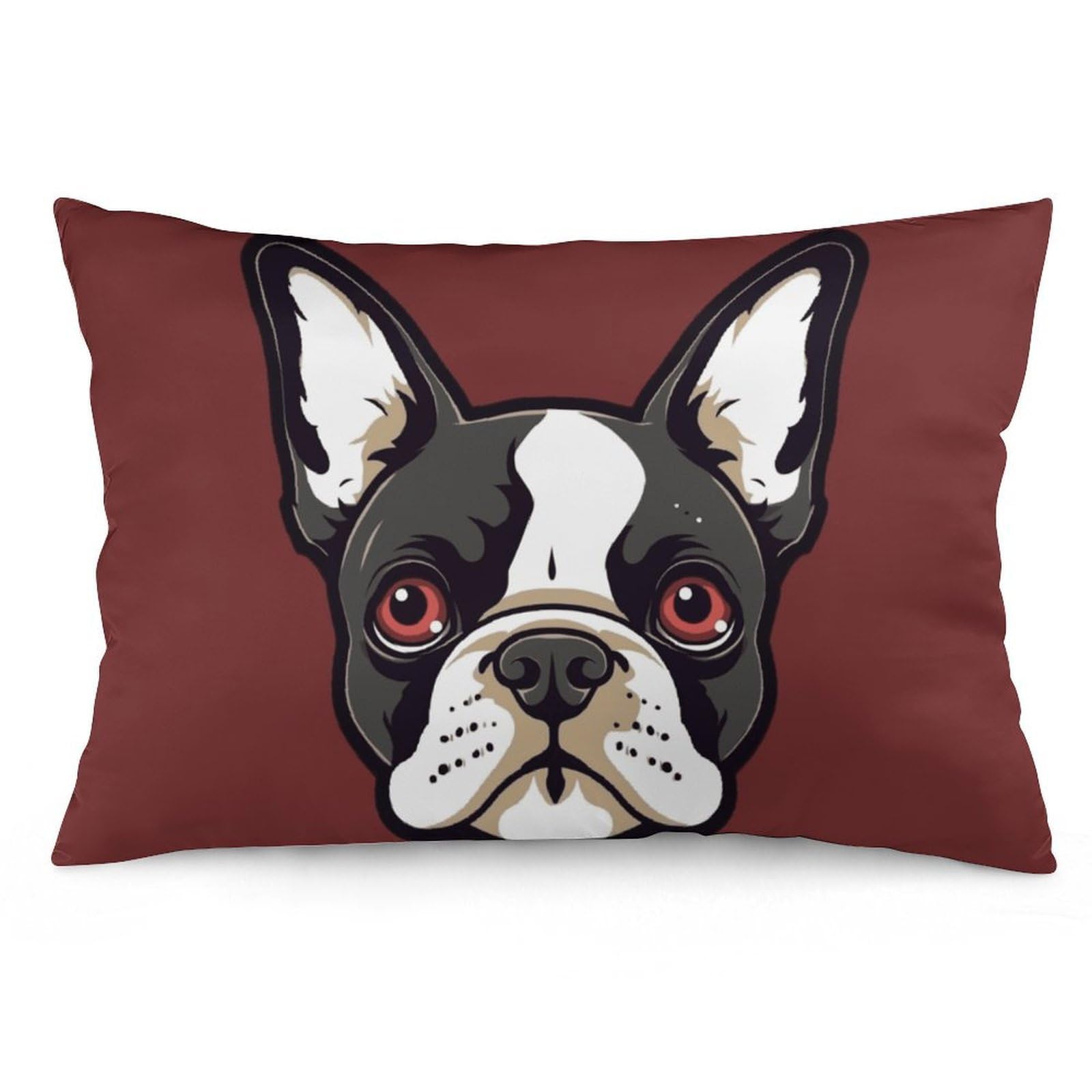 NTVOWPZO 2 Pack Decoration Throw Pillow Covers 20"x30" Pillowcases Covers Cartoon Boston Terrier Face Pillowcases Modern Farmhouse Home Decor Sofa Cushions Covers for Couch Bed Living Room