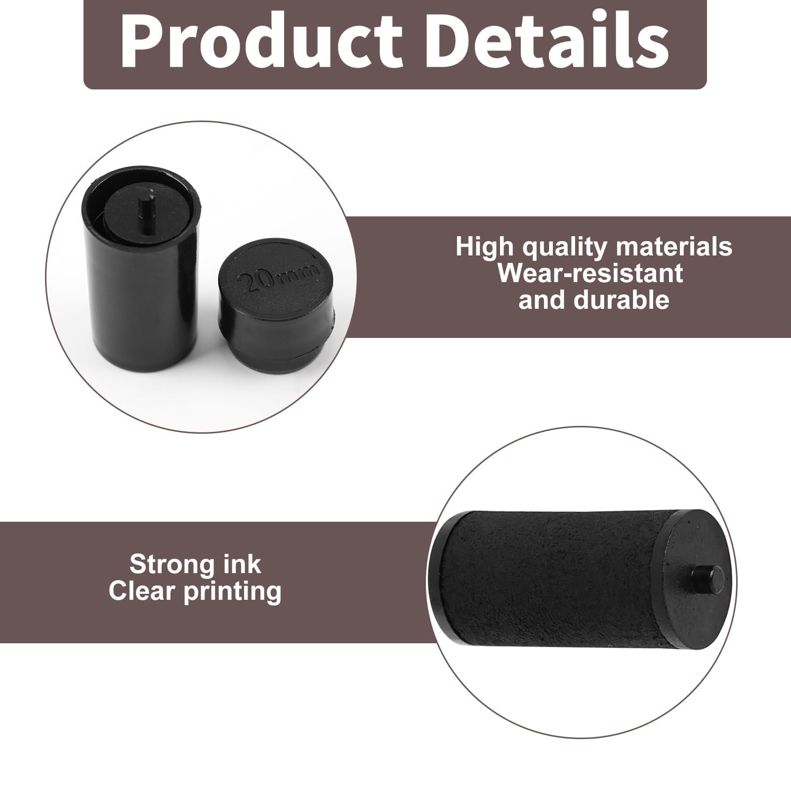 Pack of 3 Black Ink Roller Cartridges for Swift M8-22 Price Gun Price Labeller Roller Accessories Compatible with Swift Motex Danro Quicktag Tiger Labelers 20mm*12mm Ink Rolls Easy to Replace - Image 3